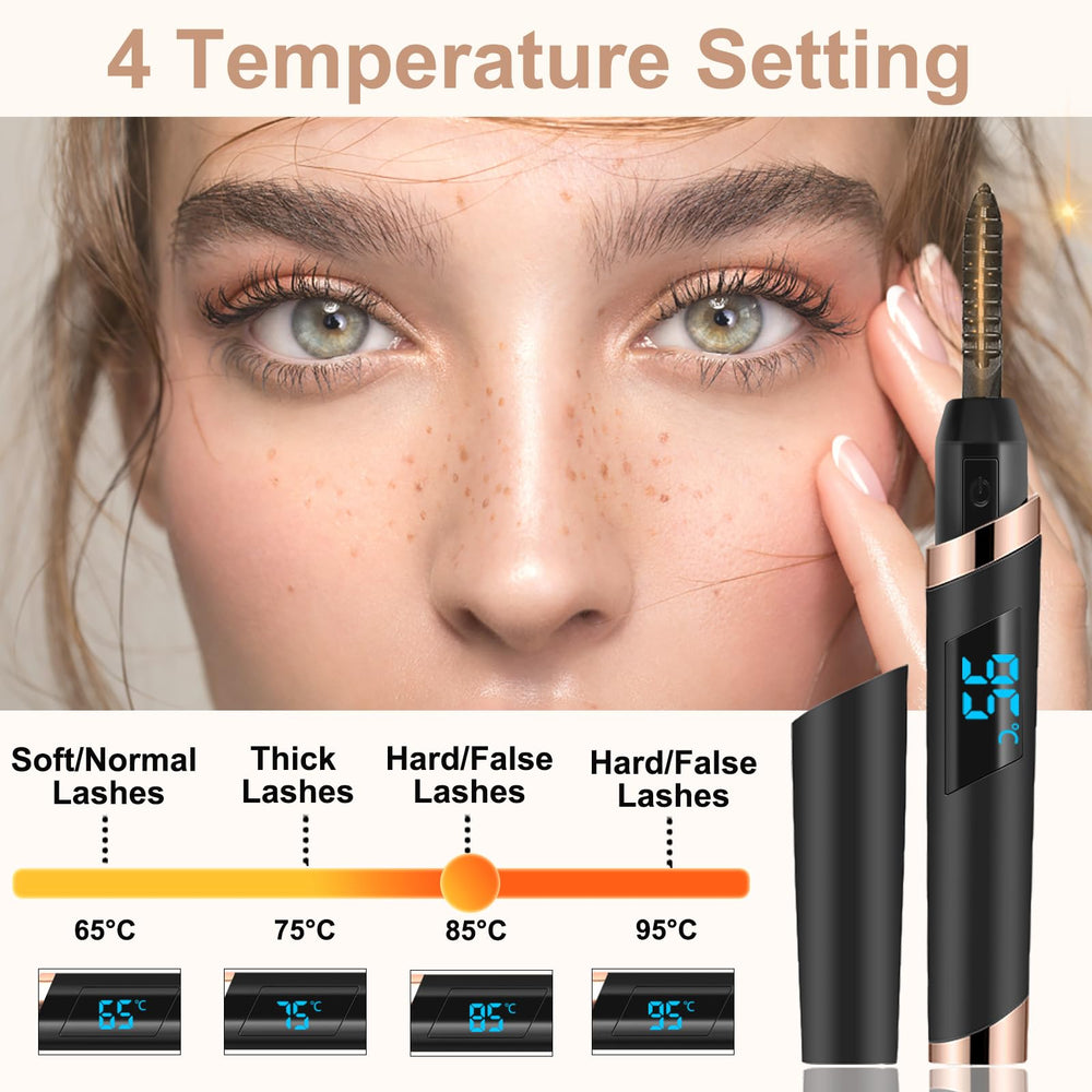 Dust2Oasis heated eyelash curler side view slim profile for easy handling