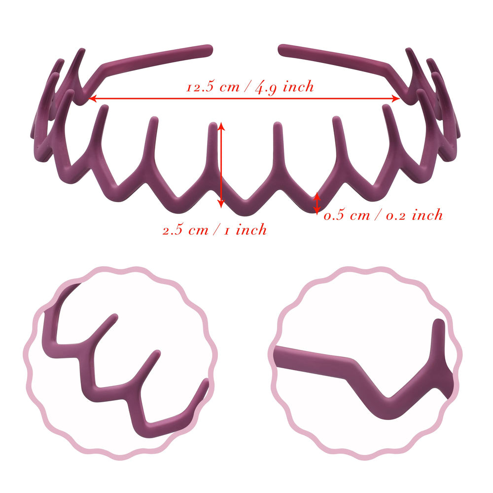 Diadema Duufin con dientes zigzag rosa para añadir color y recoger el cabello.
