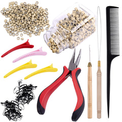 Duufin blonde micro ring beads bottle for secure, natural-looking extensions.