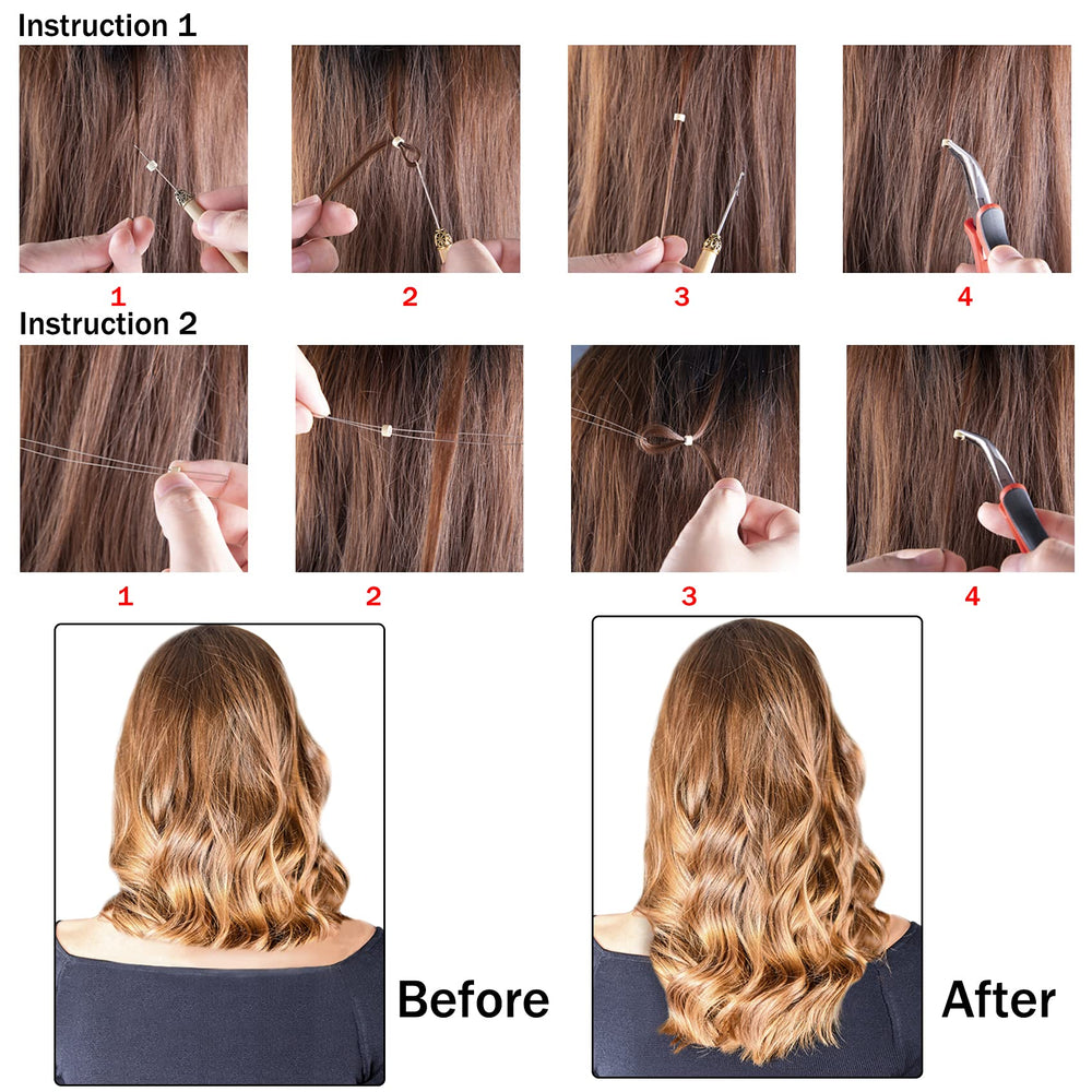 Duufin hair extensions kit contents organized for DIY at home.
