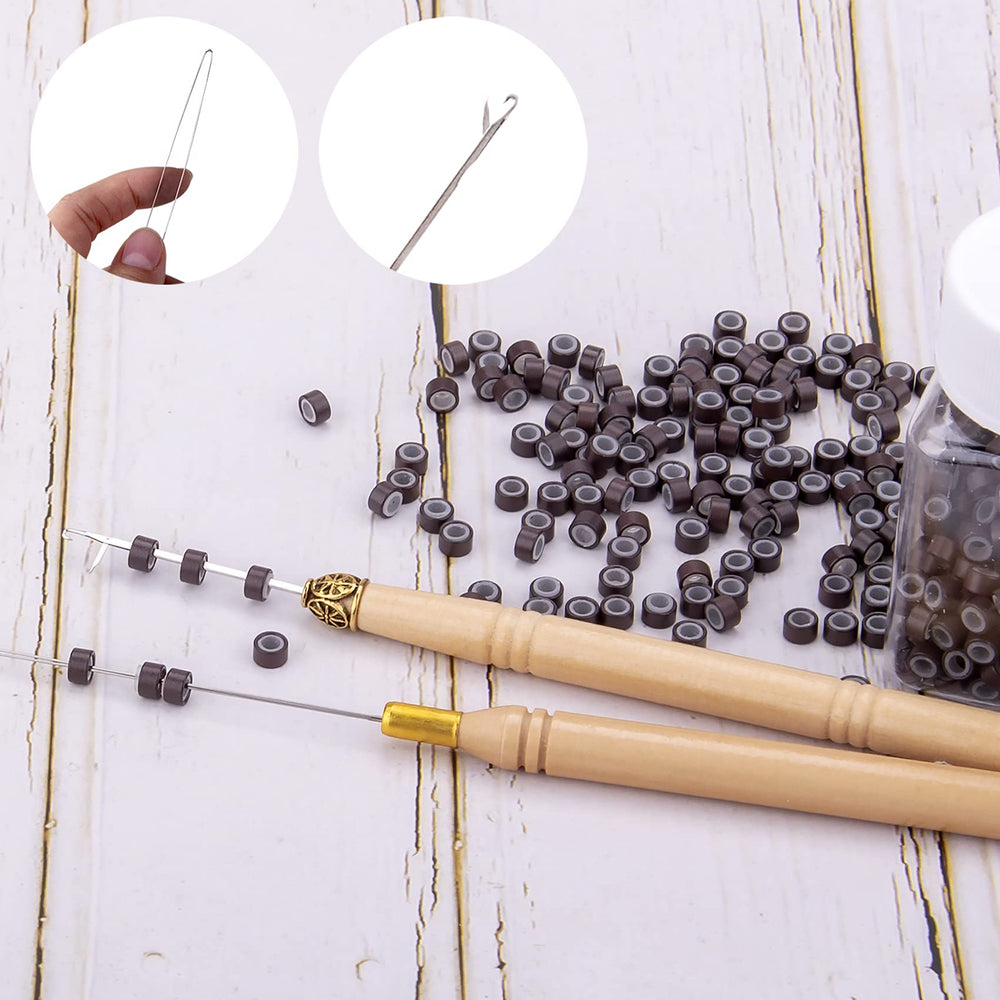Duufin wooden-handle hook needle pulling loop for easy threading