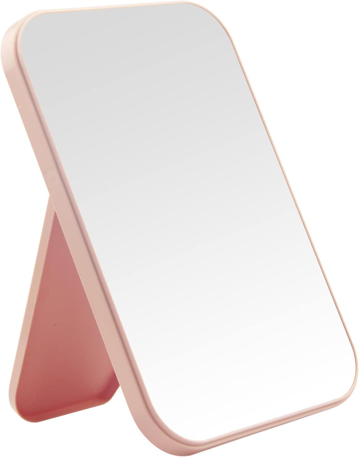 DVHOK pink princess desktop mirror on a vanity with a stable makeup check.
