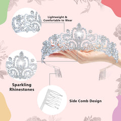 Corona DWAKIZE con combs laterales, fijación segura a la cabellera izquierda