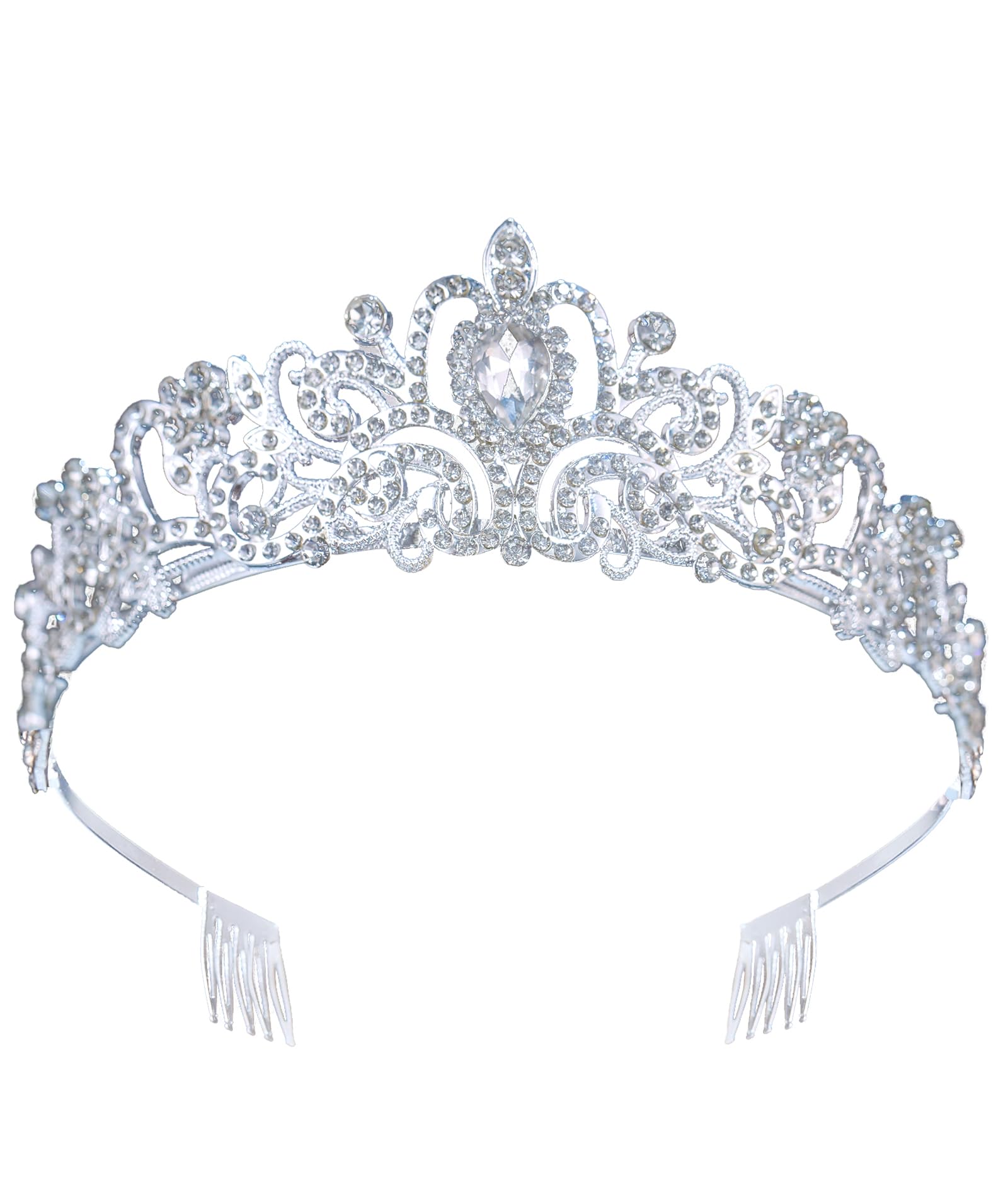 Corona cristal DWAKIZE con frente brillante, ideal para boda