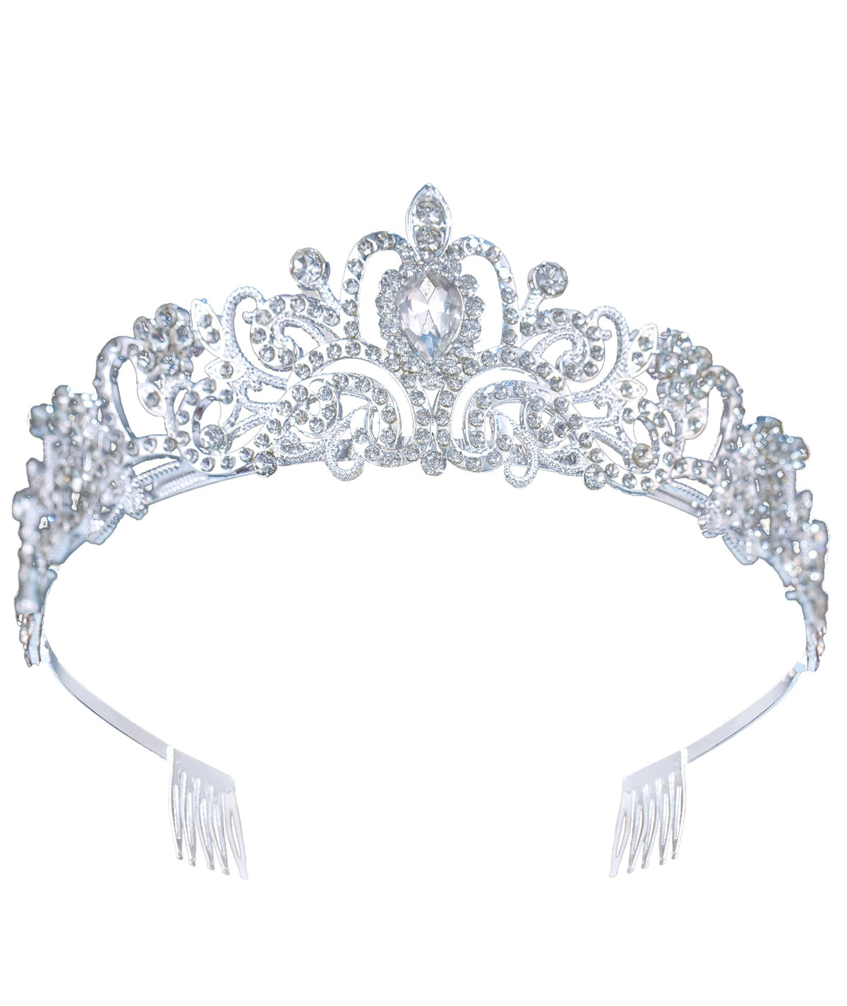 Corona cristal DWAKIZE con frente brillante, ideal para boda