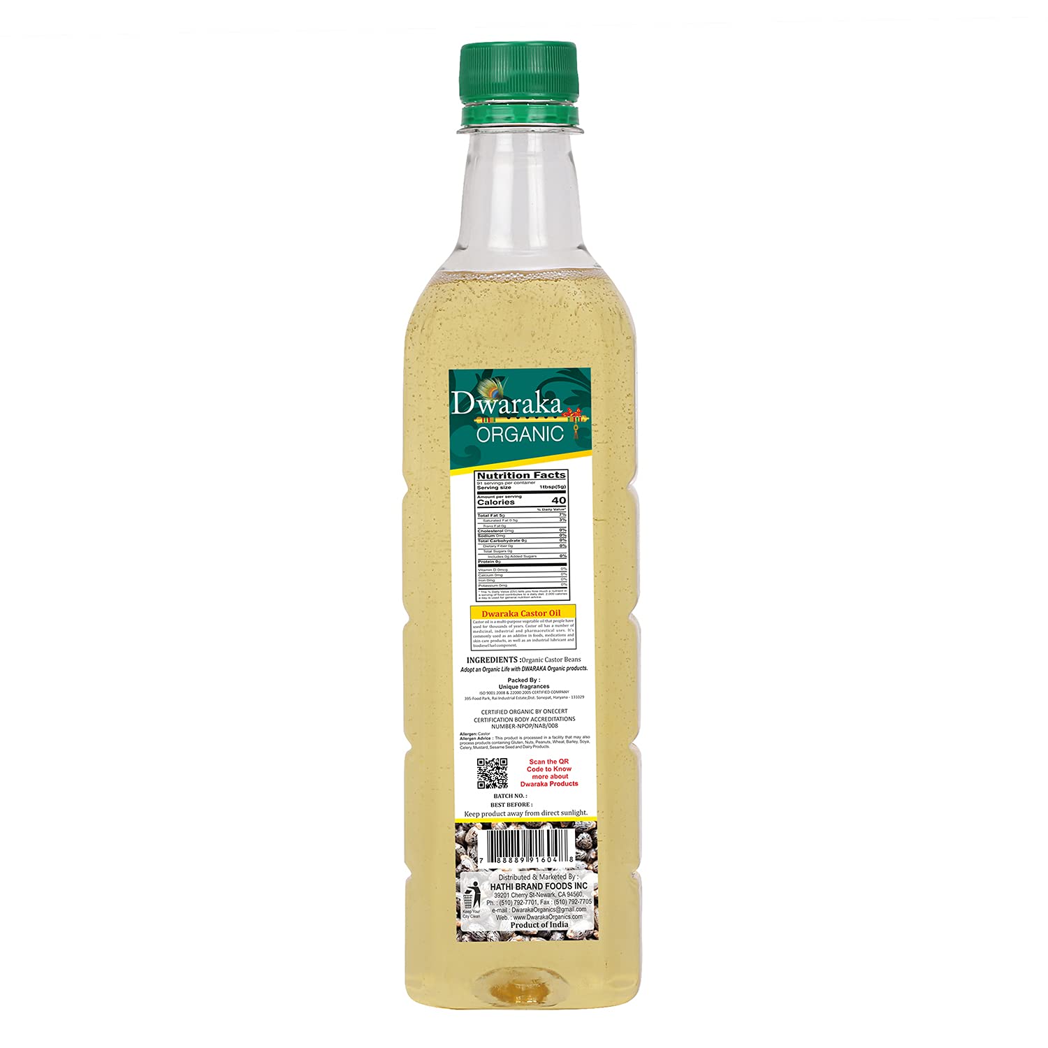 Dwaraka Aceite de Ricino para crecimiento del cabello y fortalecimiento.