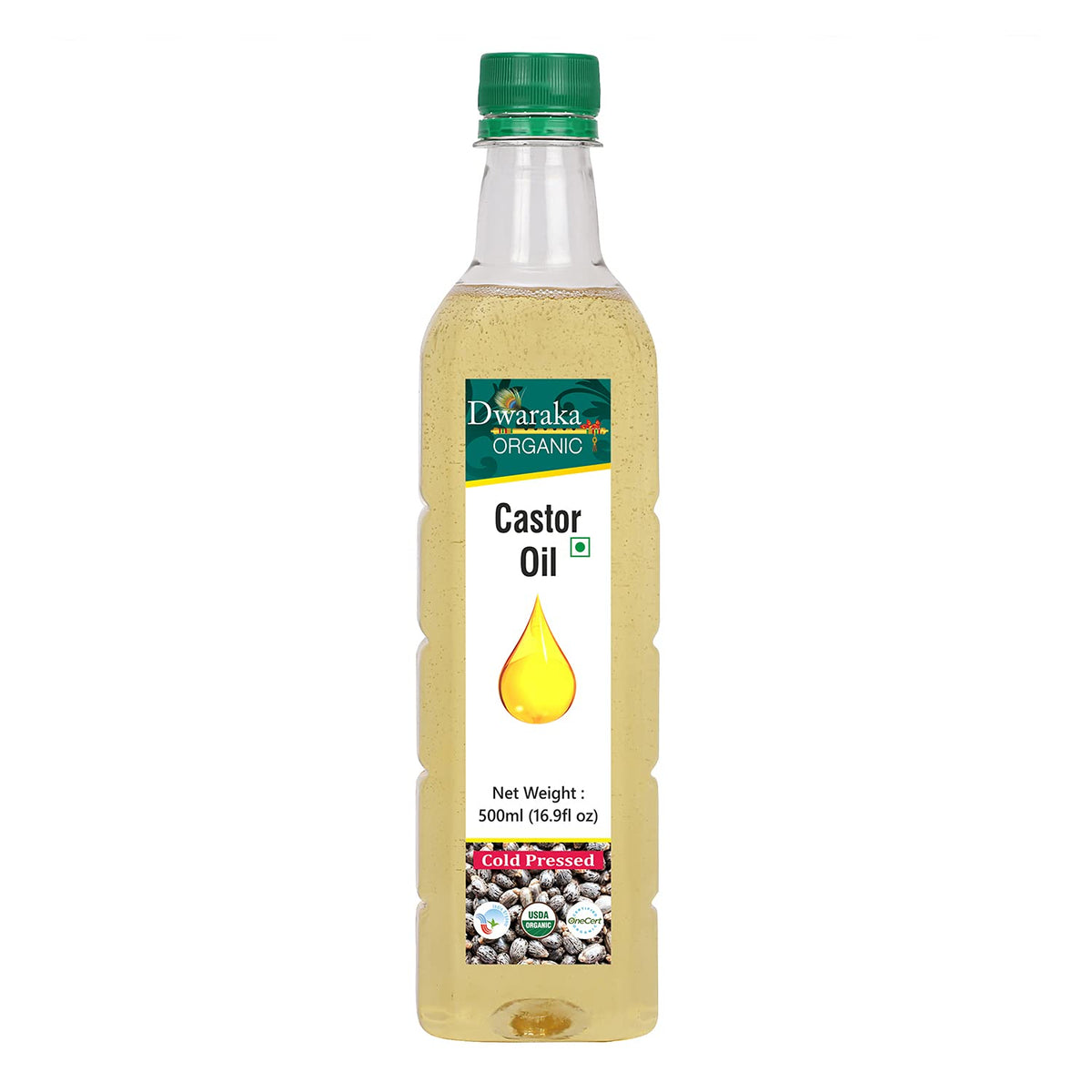 Dwaraka Aceite de Ricino prensado en frío para cuidado de cabello y piel.