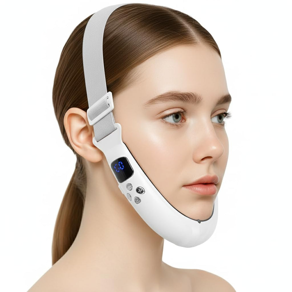10-minute daily routine with Dyews V-face device for potential jawline improvement.