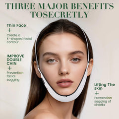 Dyews V-face machine in use, showing jawline-focused massage for potential contouring.