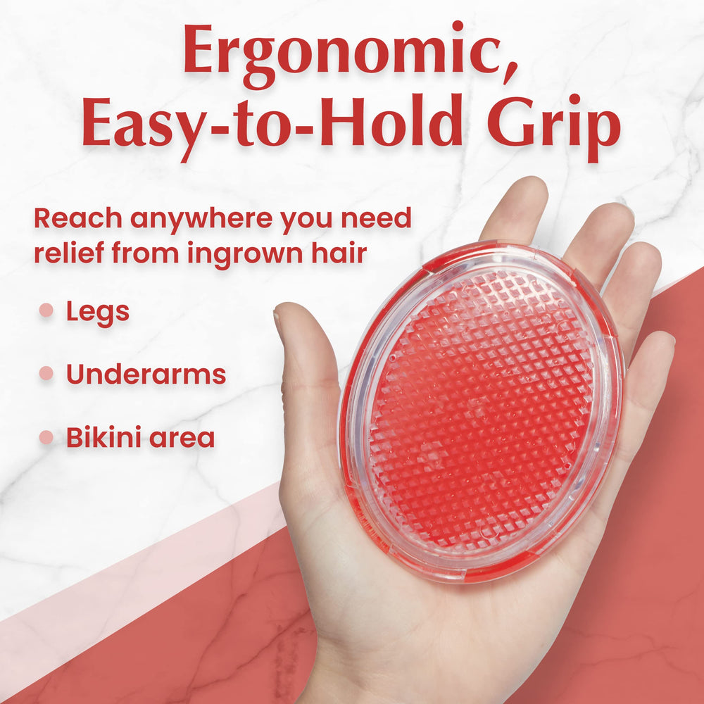 Dylonic palm-sized exfoliator fits securely in hand.