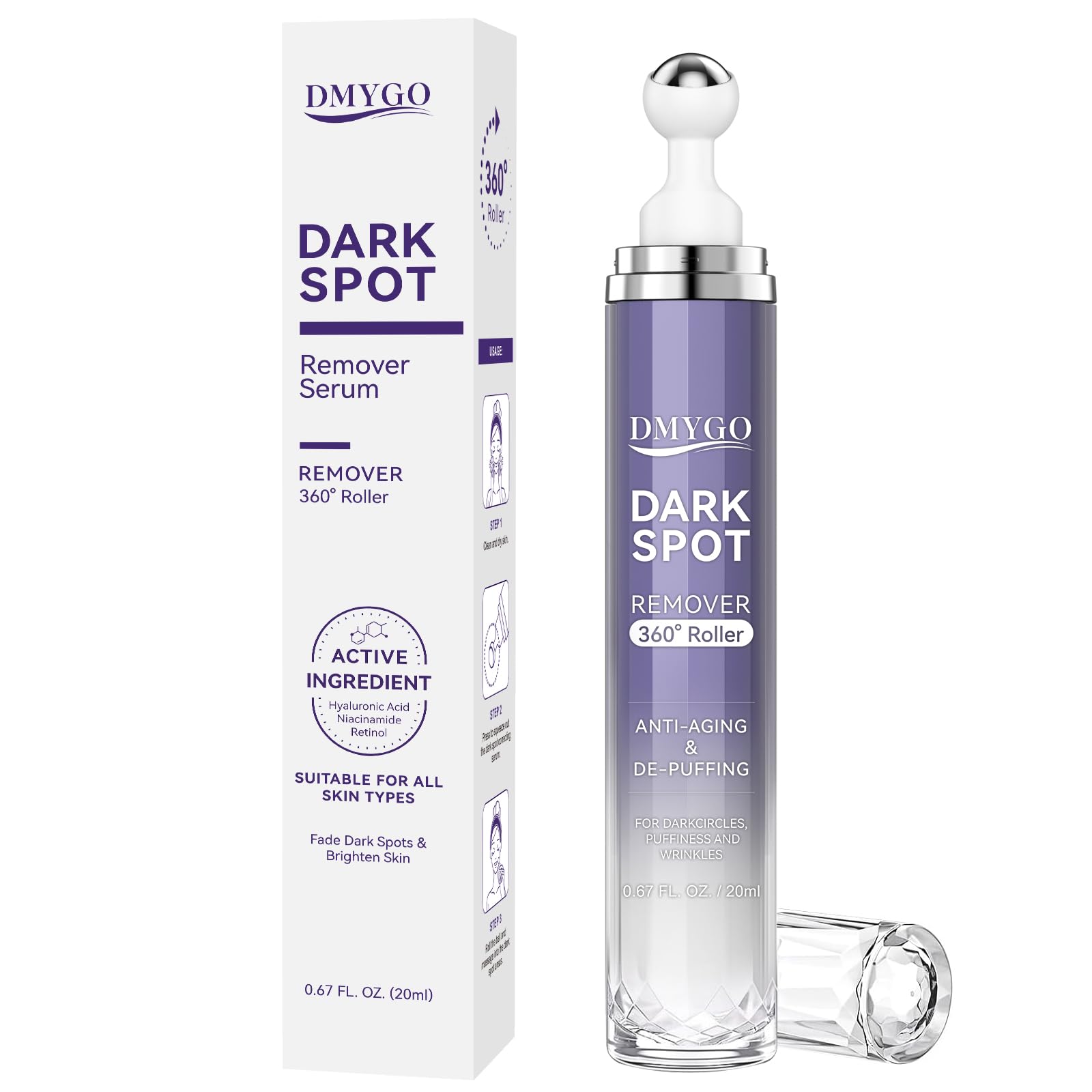 DMYGO corrector de manchas en la cara con rodillo para tono uniforme