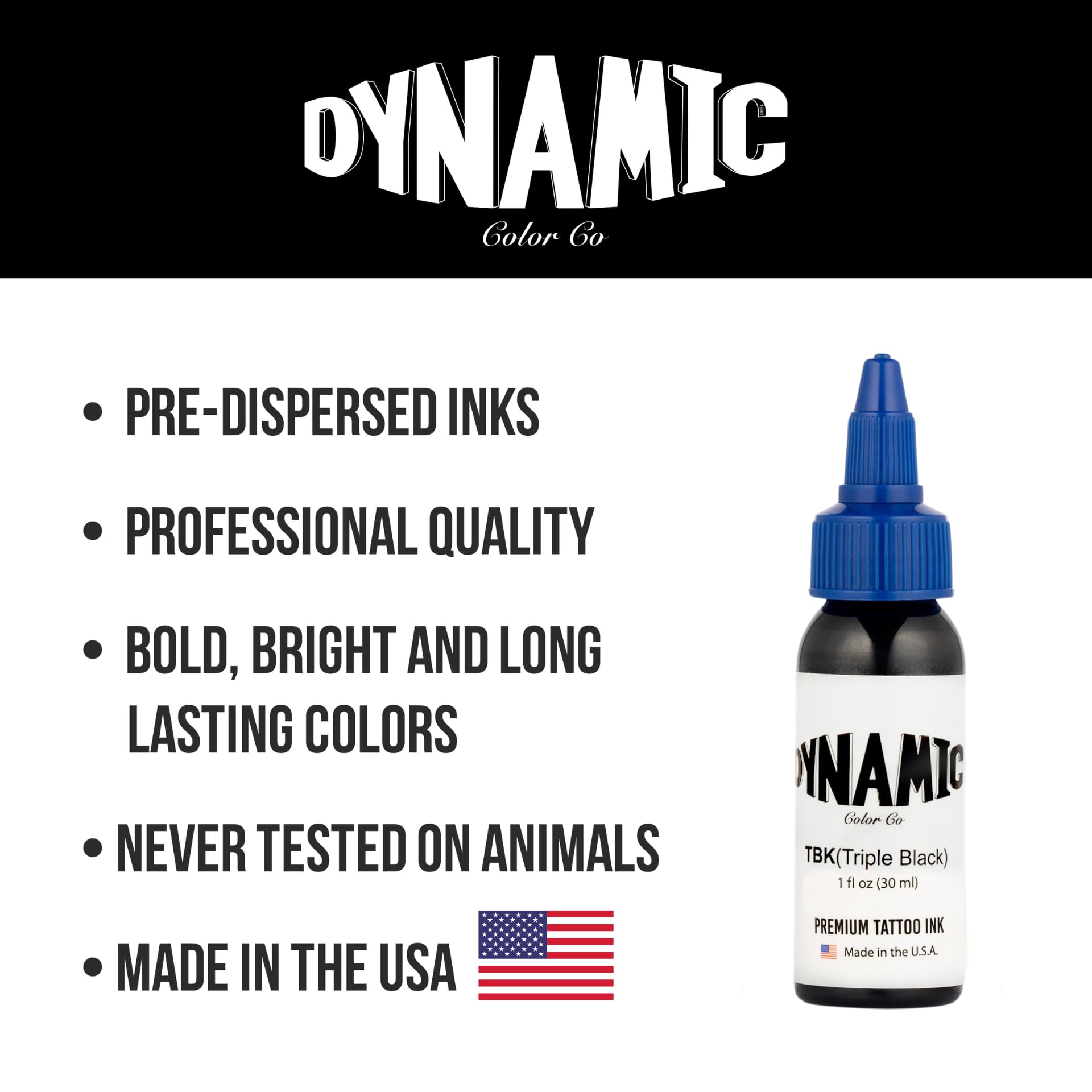 Tinta negra triple Dynamic Color Co para crear sombras suaves