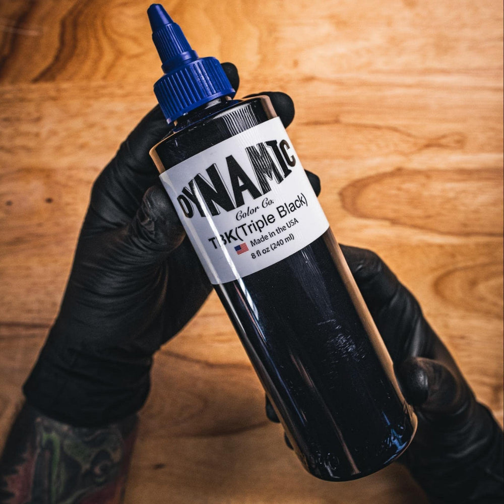 Dynamic Color Co Triple Black ink bottle USA made label highlighting domestic manufacturing