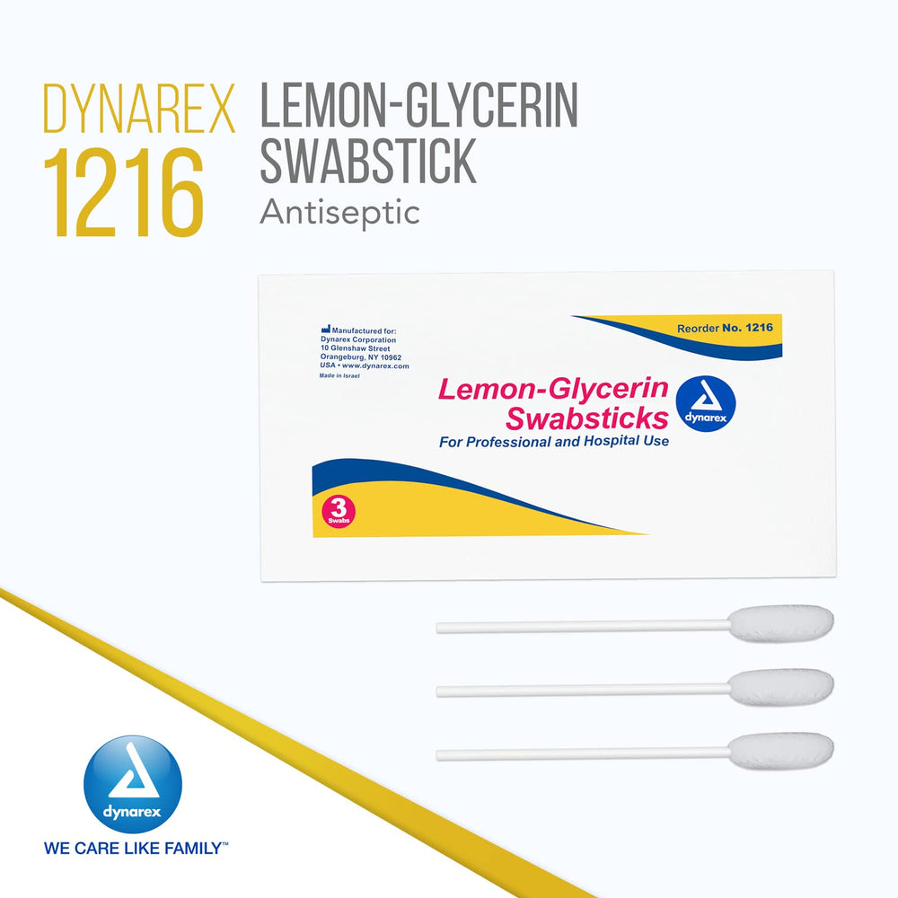 Cotton tips on Dynarex swabsticks offer gentle oral cleansing.