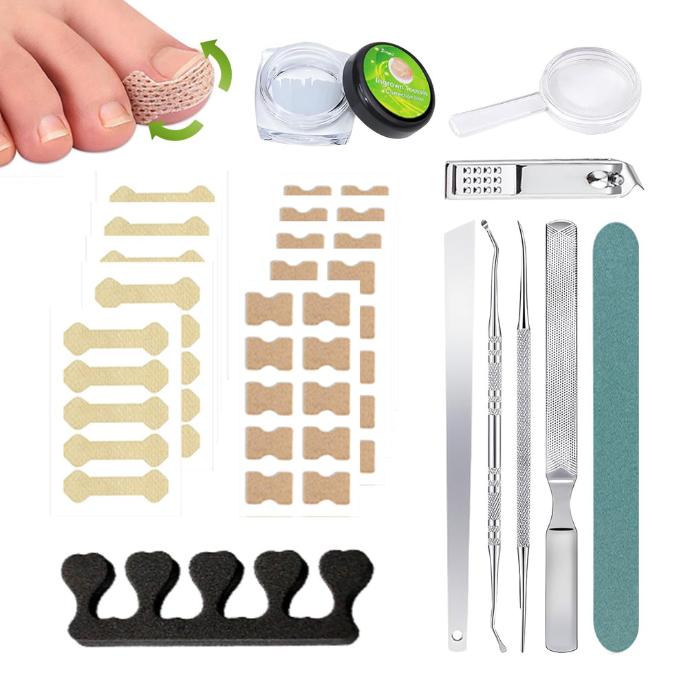 Dynaxor ingrown toenail corrector set with magnifier aids precise applications for at-home care