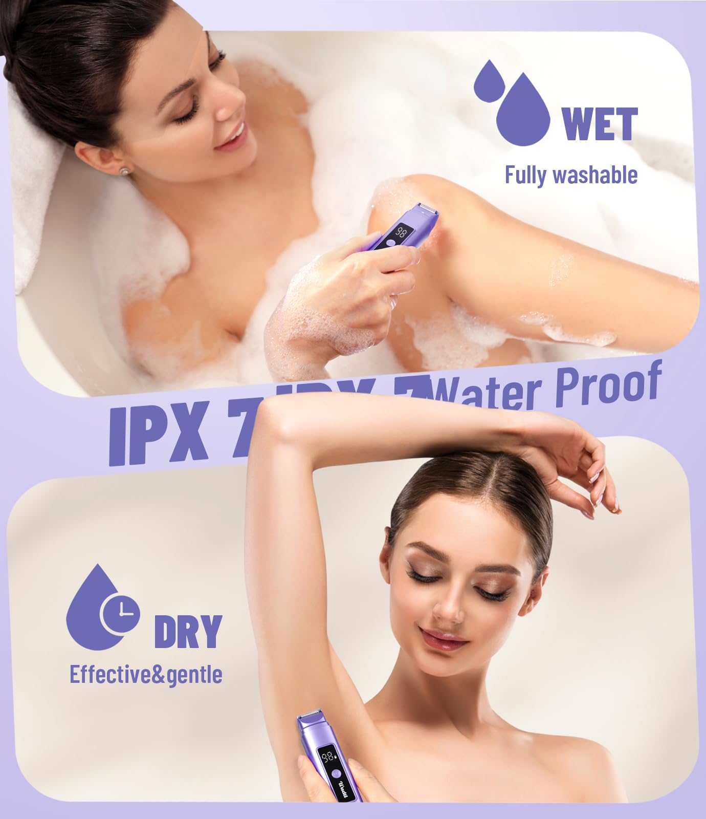 Dynooper bikini trimmer with ceramic blades for a smooth glide