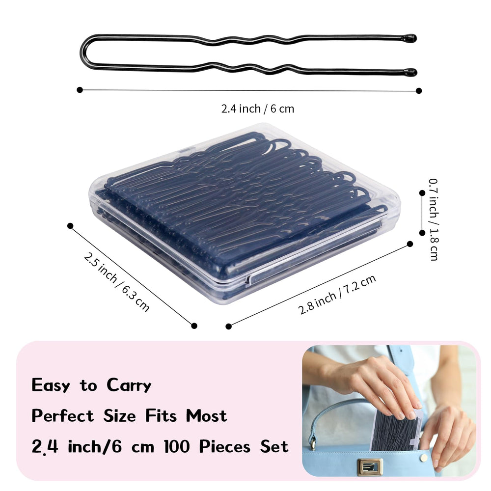 DySaLic metal hair pins close-up showing smooth-coated ends for scalp protection.