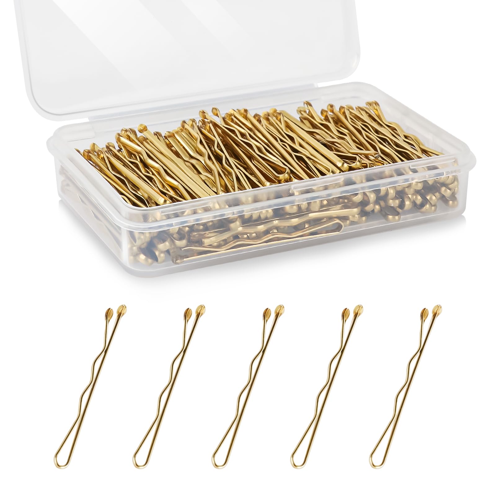 DySaLic mini Bobby pins gold with storage box for organized travel.
