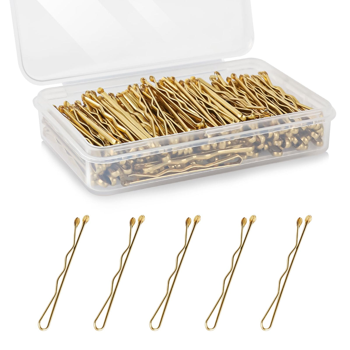 DySaLic mini Bobby pins gold with storage box for organized travel.