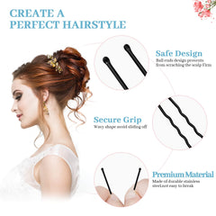 Dysalic U-shape hair pins in 2.75in size for fuller hold.