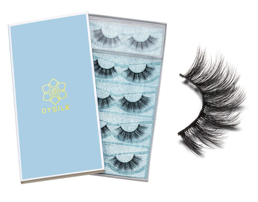 DYSILK Lashes 5-pairs pack for daily wear with natural mink-like texture.
