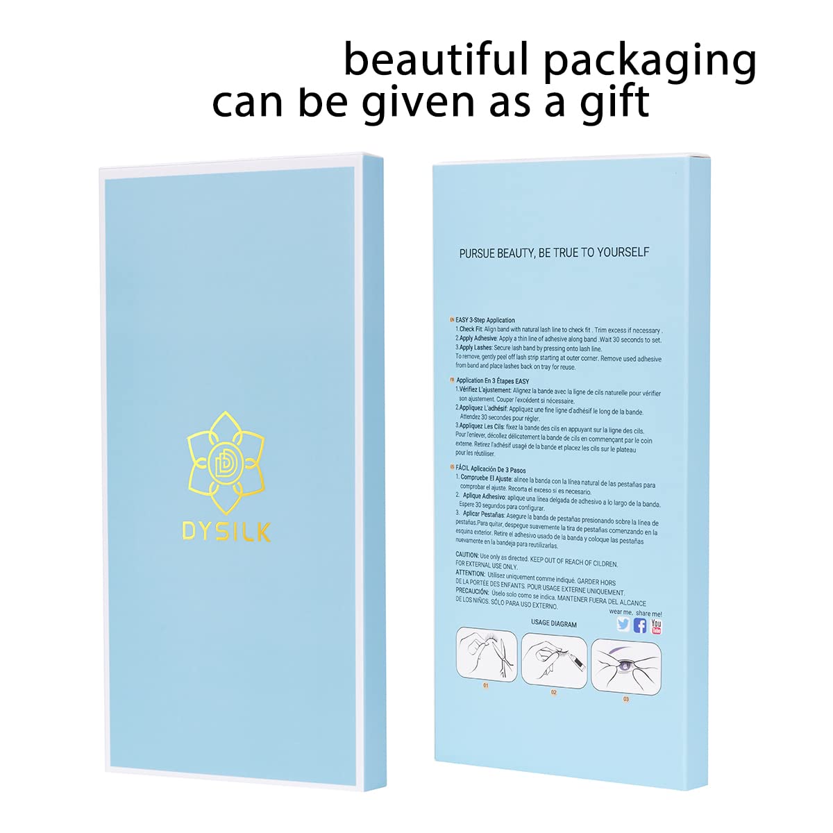 DYSILK Lashes travel case keeps lashes safe on trips.