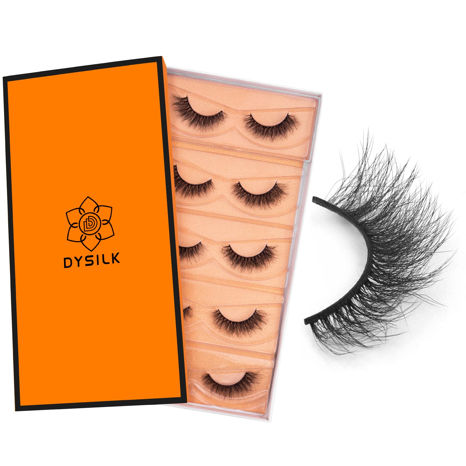 DYSILK Wispy Lashes with compact case for safe travel storage.