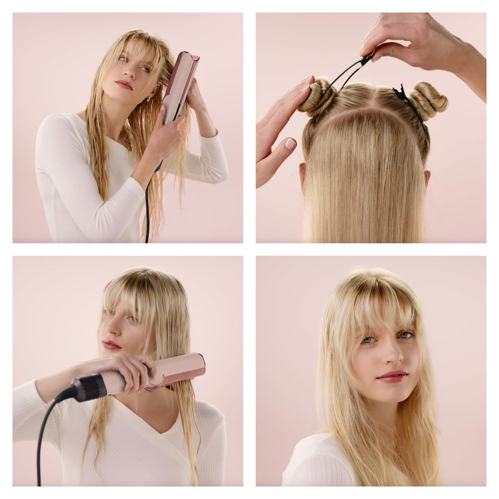 Dyson Airstrait lockable arms enable pre-dry roots for volume.