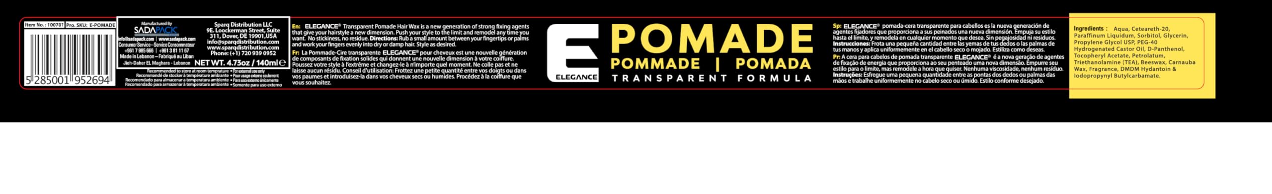 Aplicación suave de la pomada E Elegance para peinado rápido sin residuos.