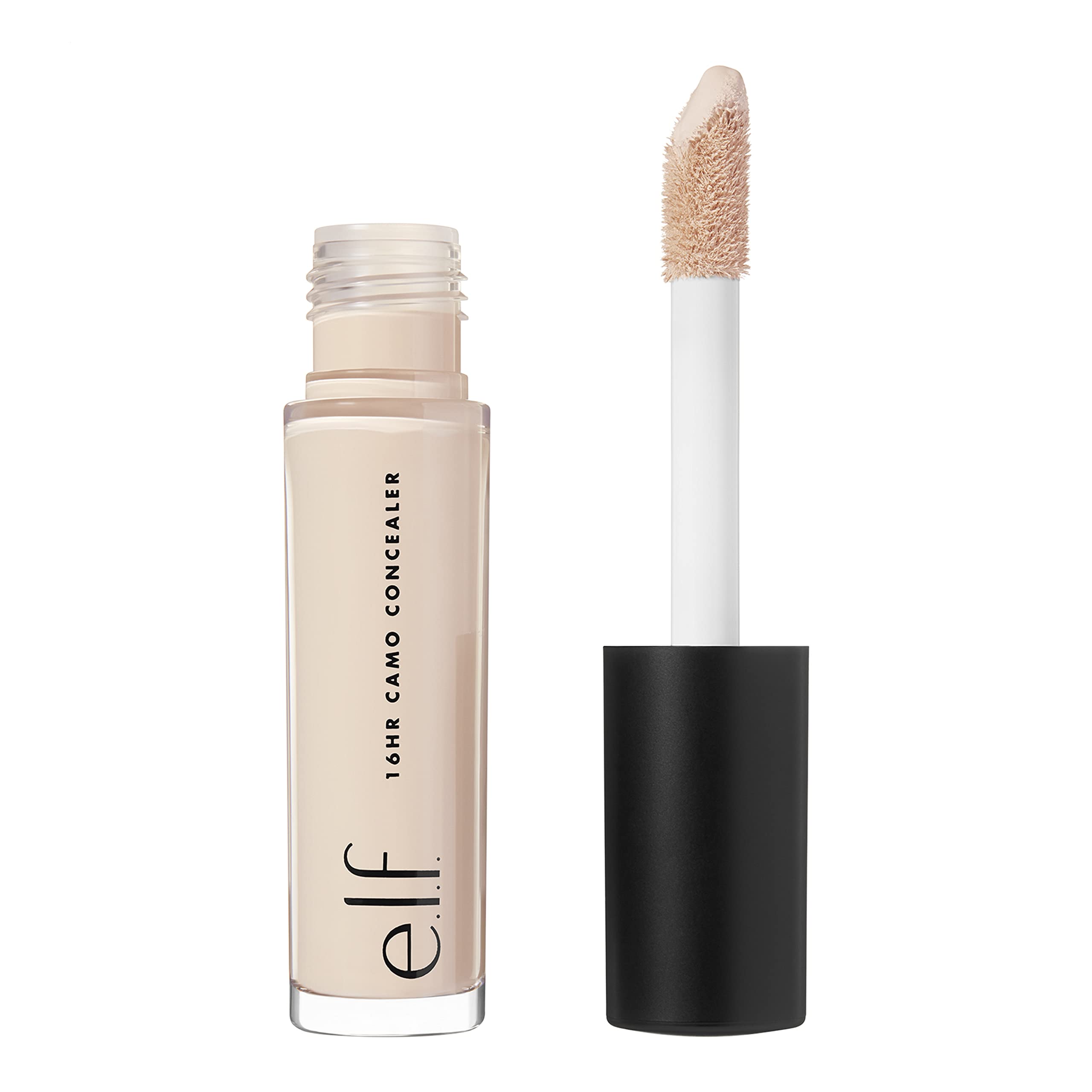 Corrector e.l.f. 16HR Camo, envase, cobertura duradera para ojeras.