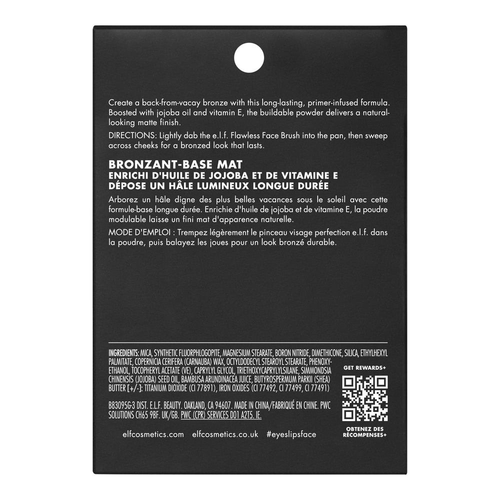 e.l.f. bronceador infundido: vegano y certificado libre de crueldad.