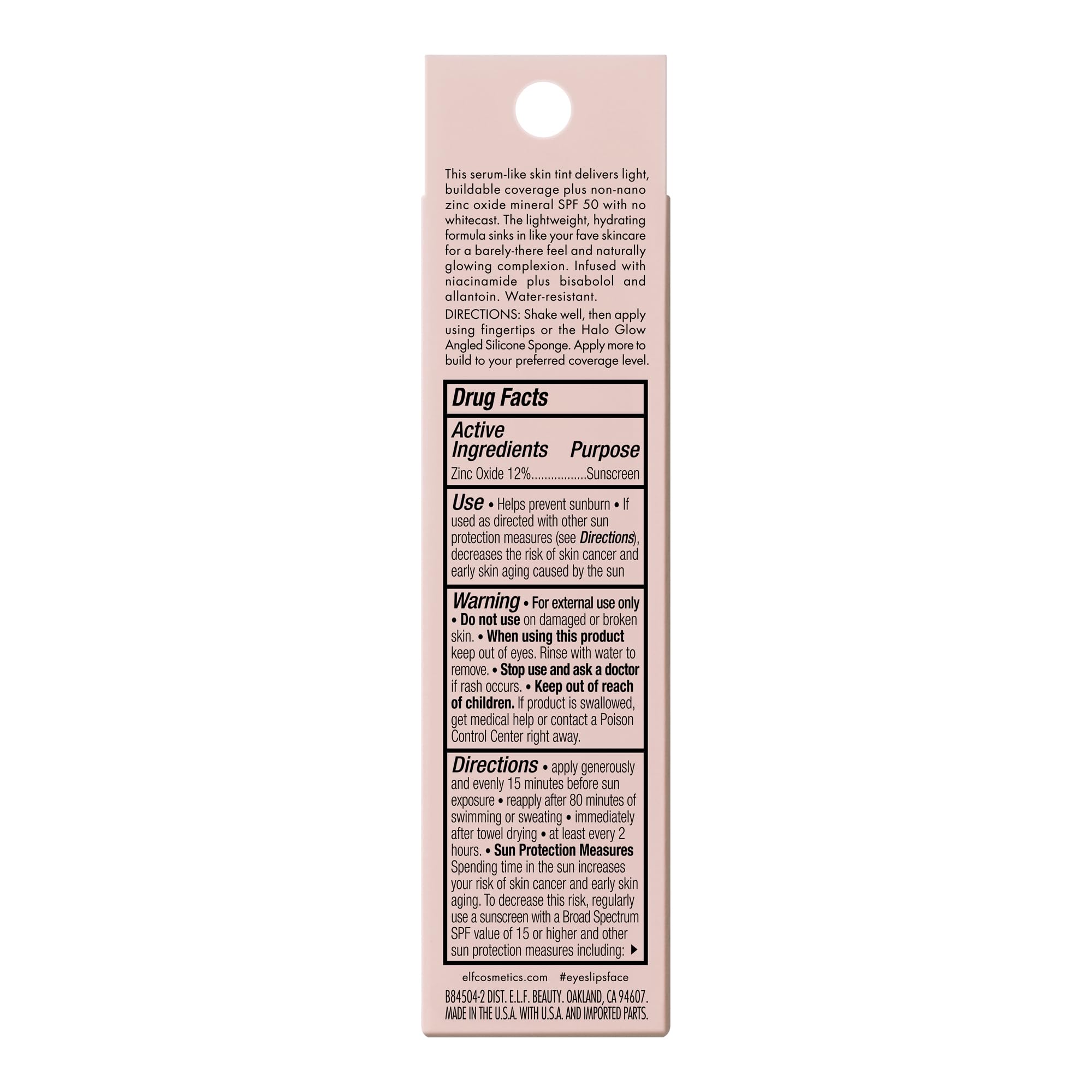 e.l.f. Halo Glow Skin Tint resistente al agua 80 minutos