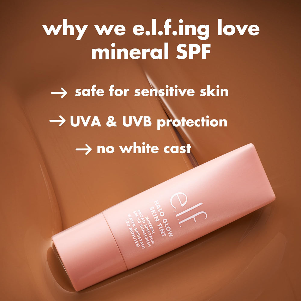 e.l.f. Halo Glow Skin Tint tono claro frío ofrece cobertura ligera y ajuste progresivo