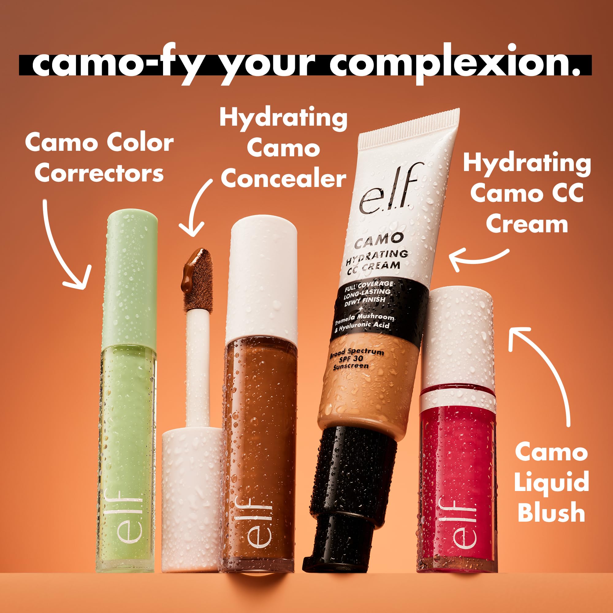 envase de crema CC hidratante camo de e.l.f. con etiqueta vegana y libre de crueldad