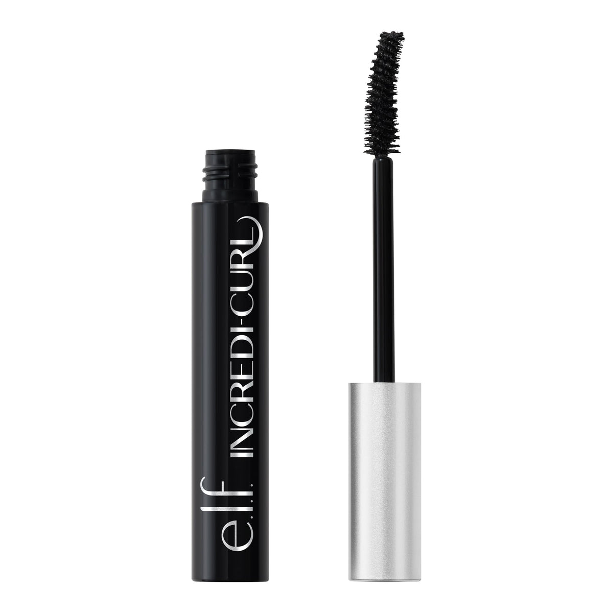 e.l.f. Incredi-Curl Máscara con cepillo curvo para volumen y curva duradera.