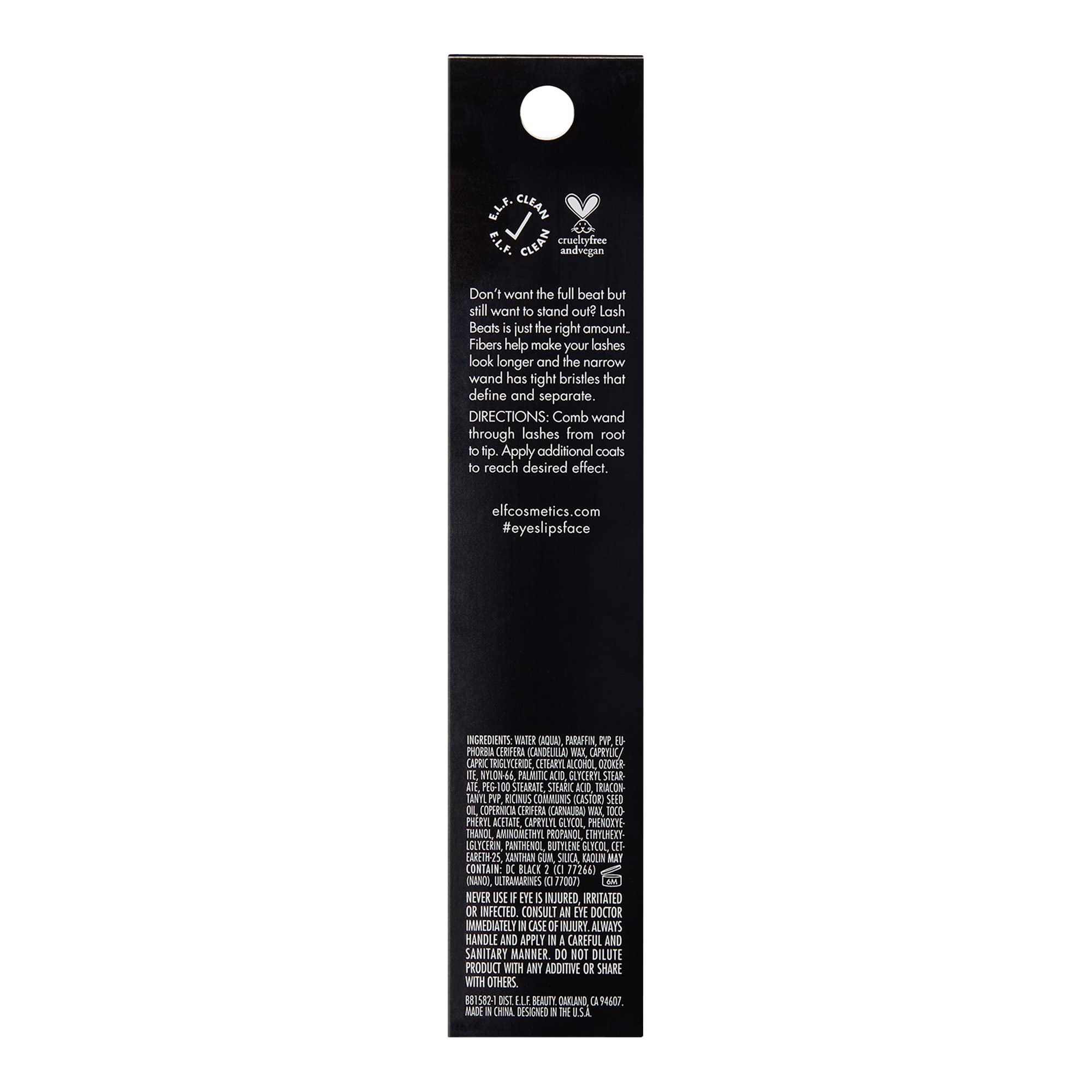 e.l.f. Lash Beats Mascara, vegana y libre de crueldad para ojos conscientes.