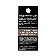 Textura cremosa de e.l.f. Lock On Liner Brow Cream acabado mate.