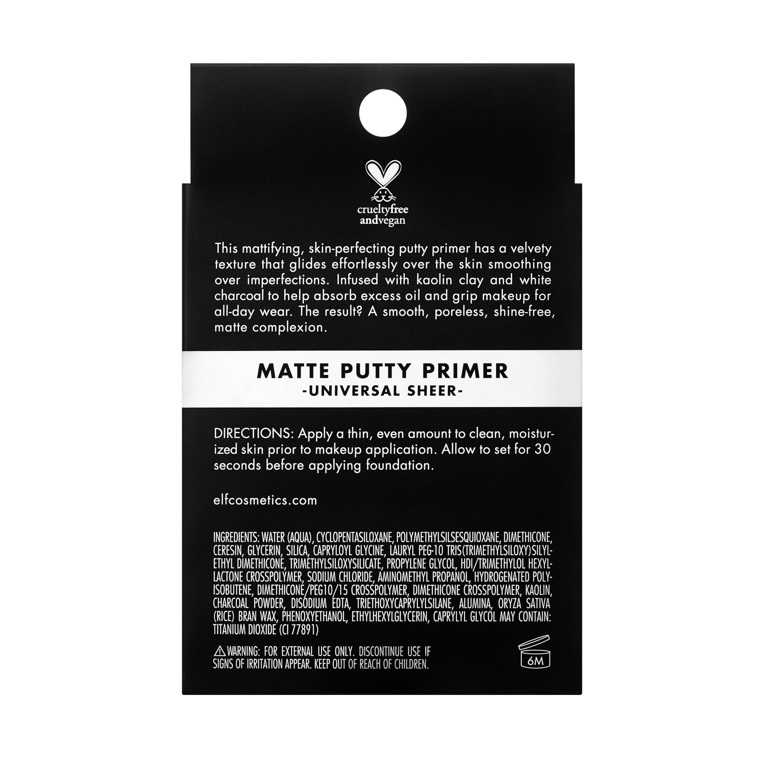e.l.f. Matte Putty Primer, aplicador-higienico, distribución limpia y rápida.