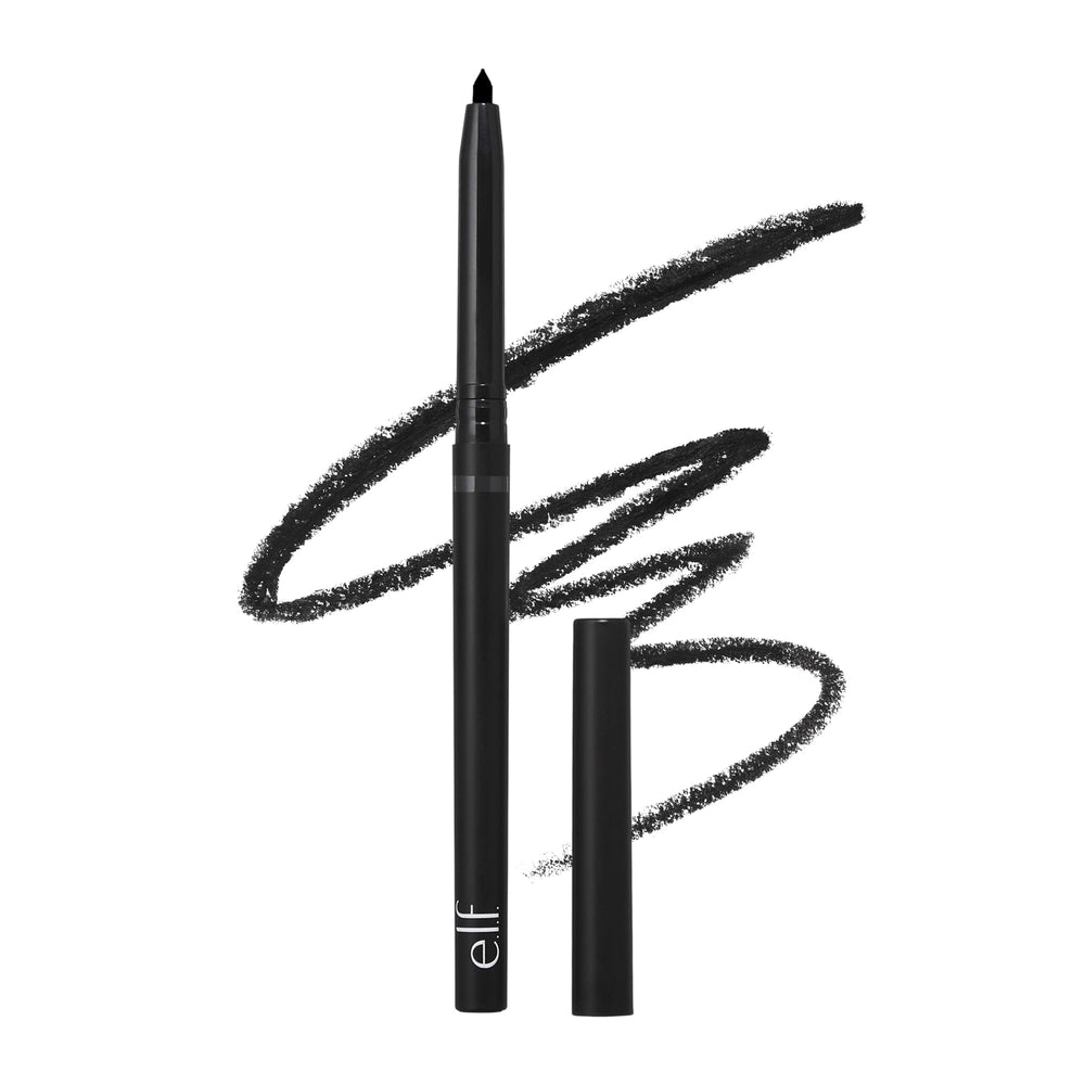 e.l.f. No Budge Retractable Eyeliner in black pencil creates precise, long-lasting lines.