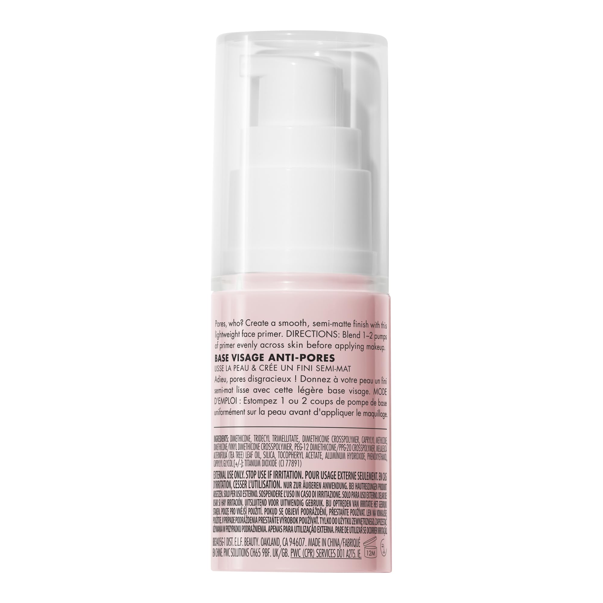 e.l.f. prebase Poreless aplicación suave en la piel