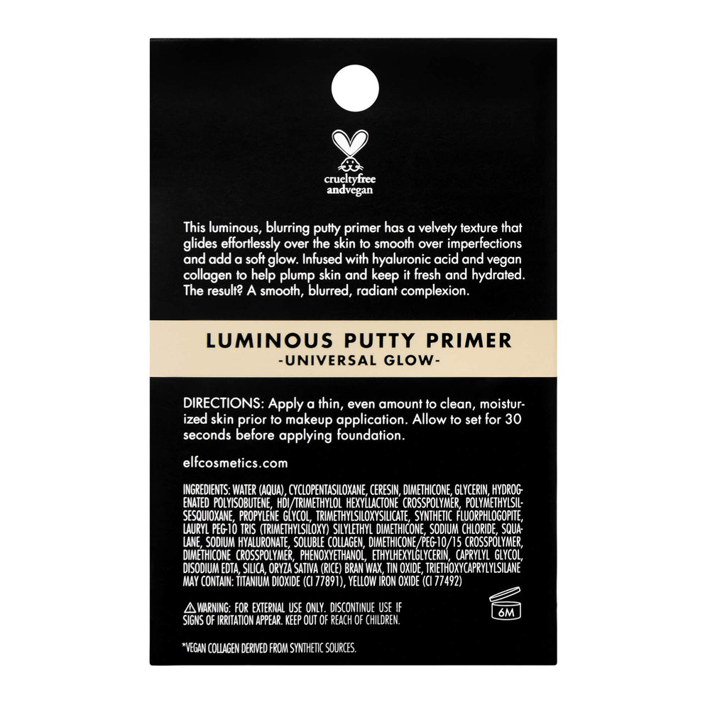 e.l.f. primer de pasta luminosa con aplicador para higiene.