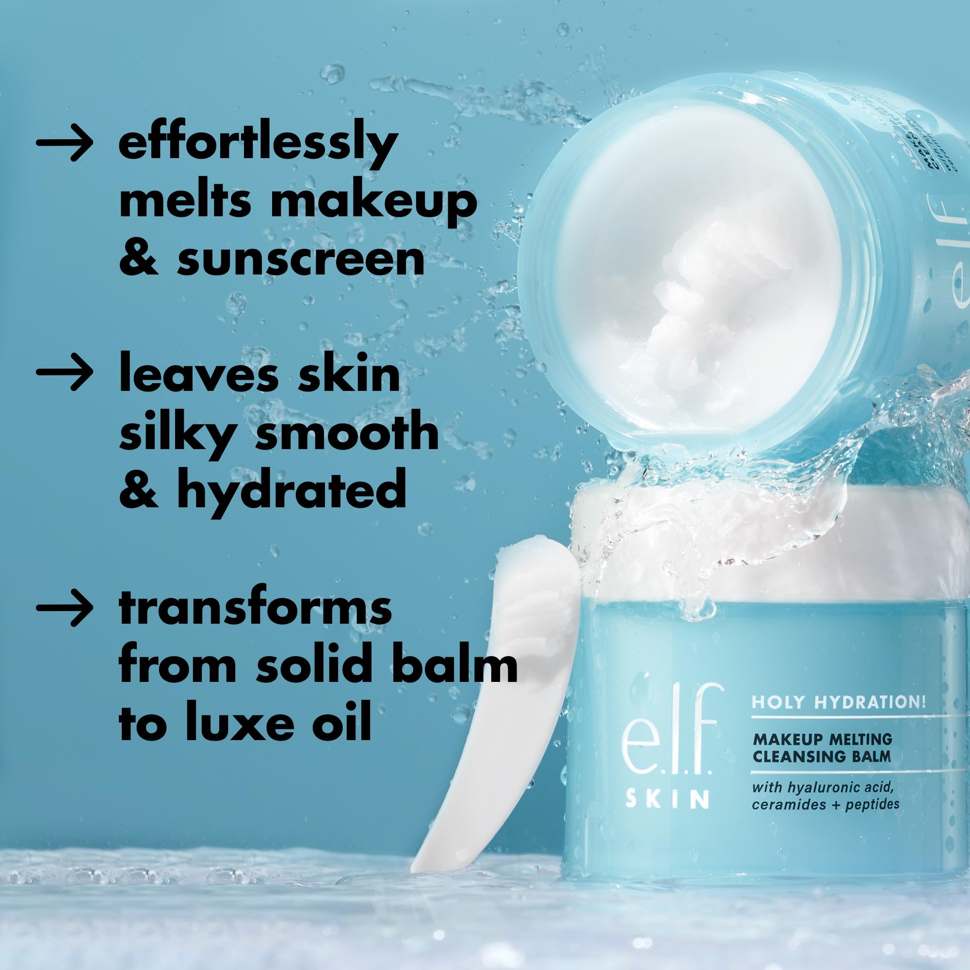 Textura leche tras desmaquillar con el bálsamo de e.l.f. SKIN.
