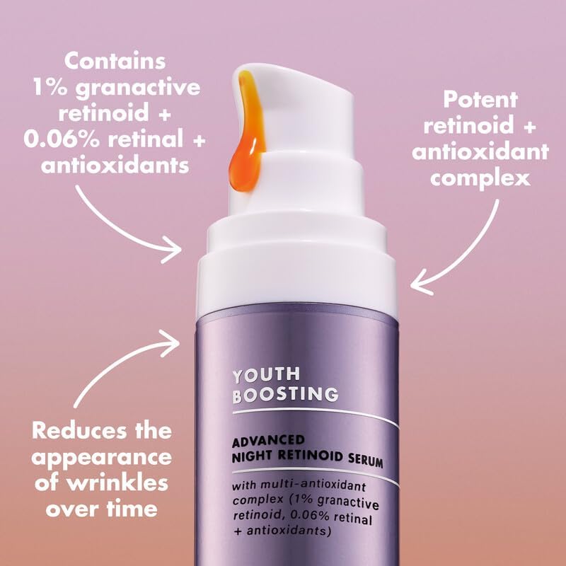 aplicación nocturna de e.l.f. SKIN retinoide en rostro y cuello para renovación suave