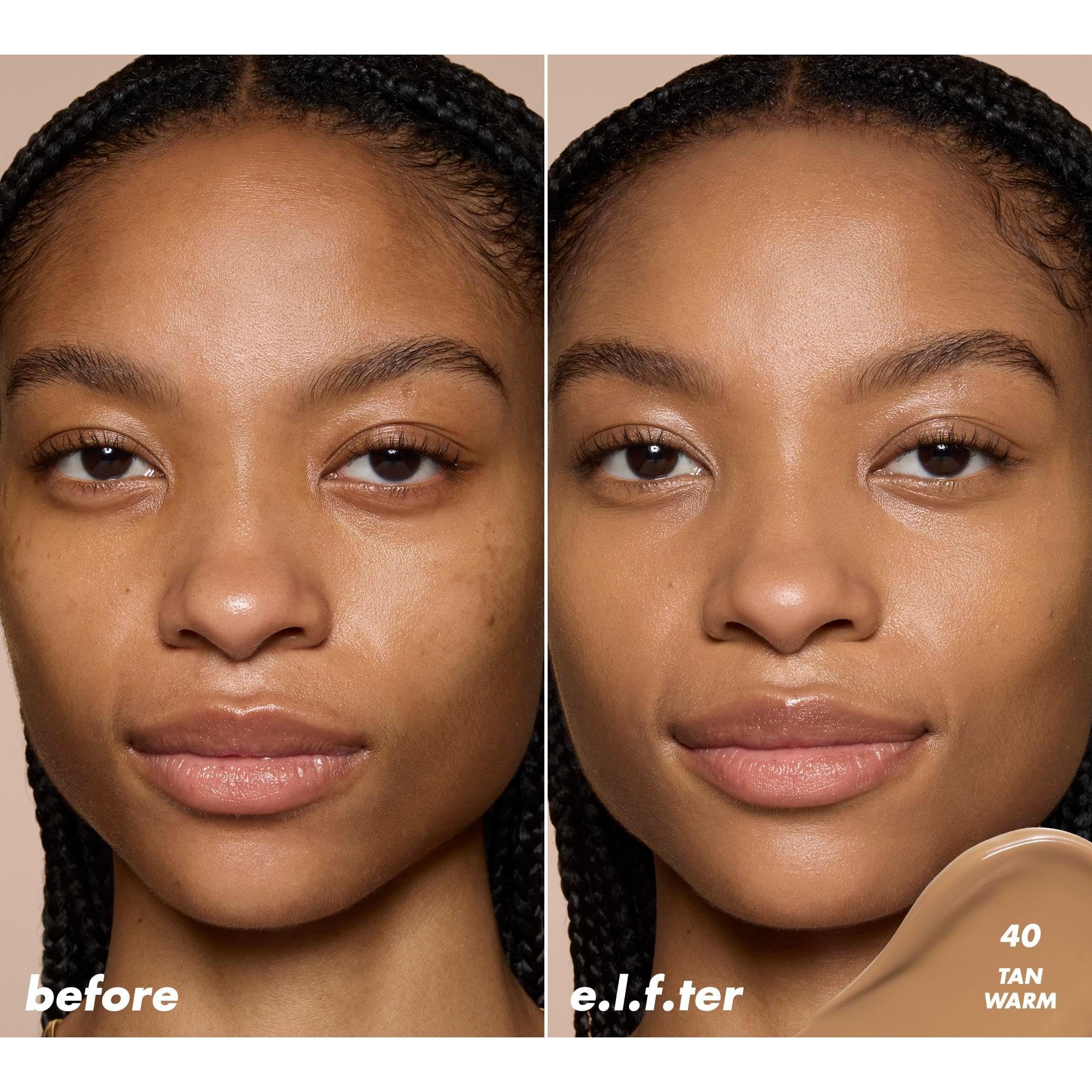e.l.f. Soft Glam Satin Concealer under-eye use for brightness and concealment.
