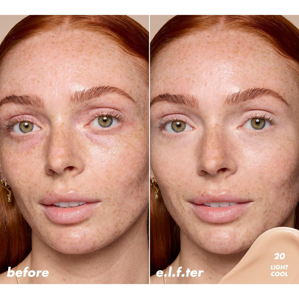 Under eye area with concealer applied for brightening and blending