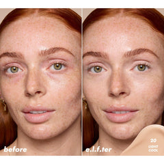 Under eye area with concealer applied for brightening and blending