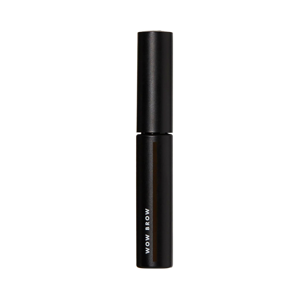 e.l.f. Wow Brow Gel Brunette applied-brow shows voluminous, natural fill with fibers.