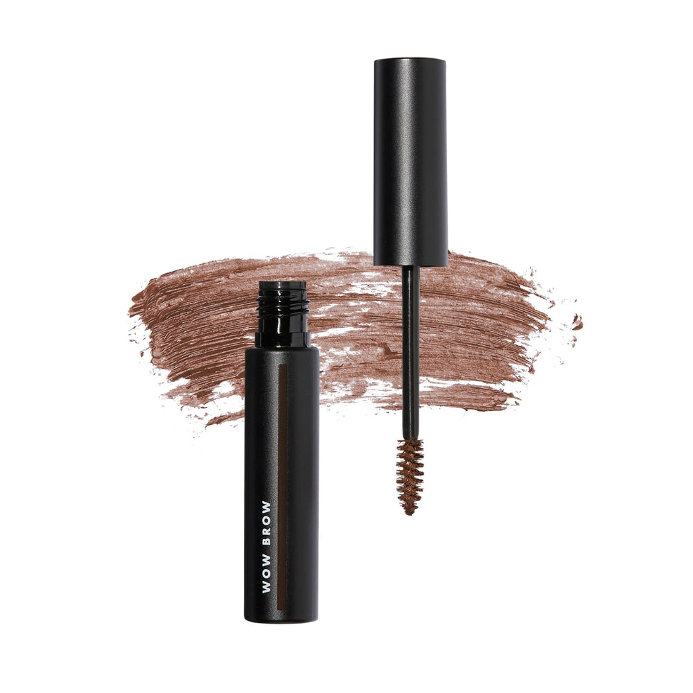 e.l.f. Wow Brow Gel Brunette tube front highlights buildable wax-gel brow technology.