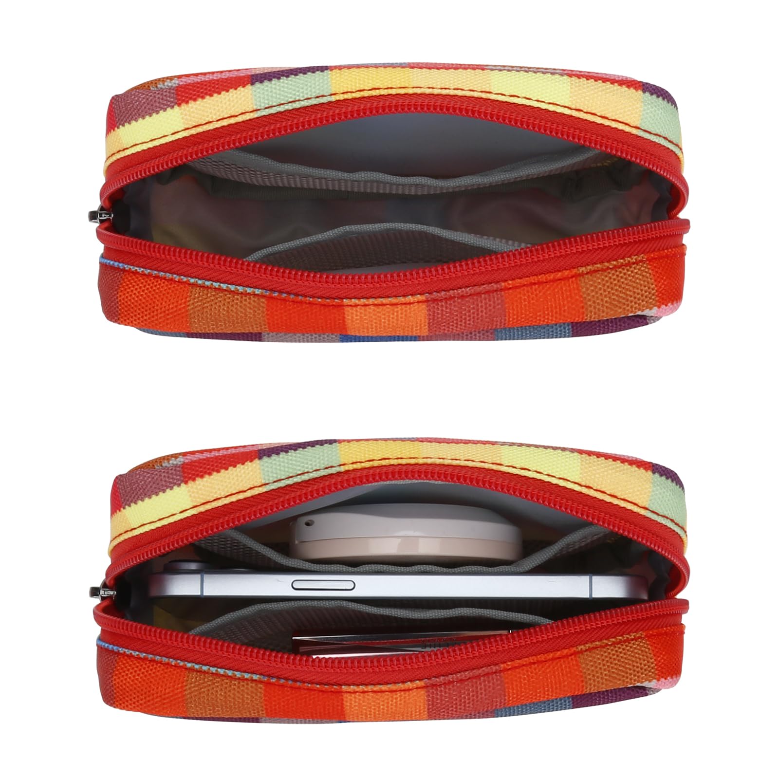 E-Tree checkered canvas detail highlights durable bag fabric