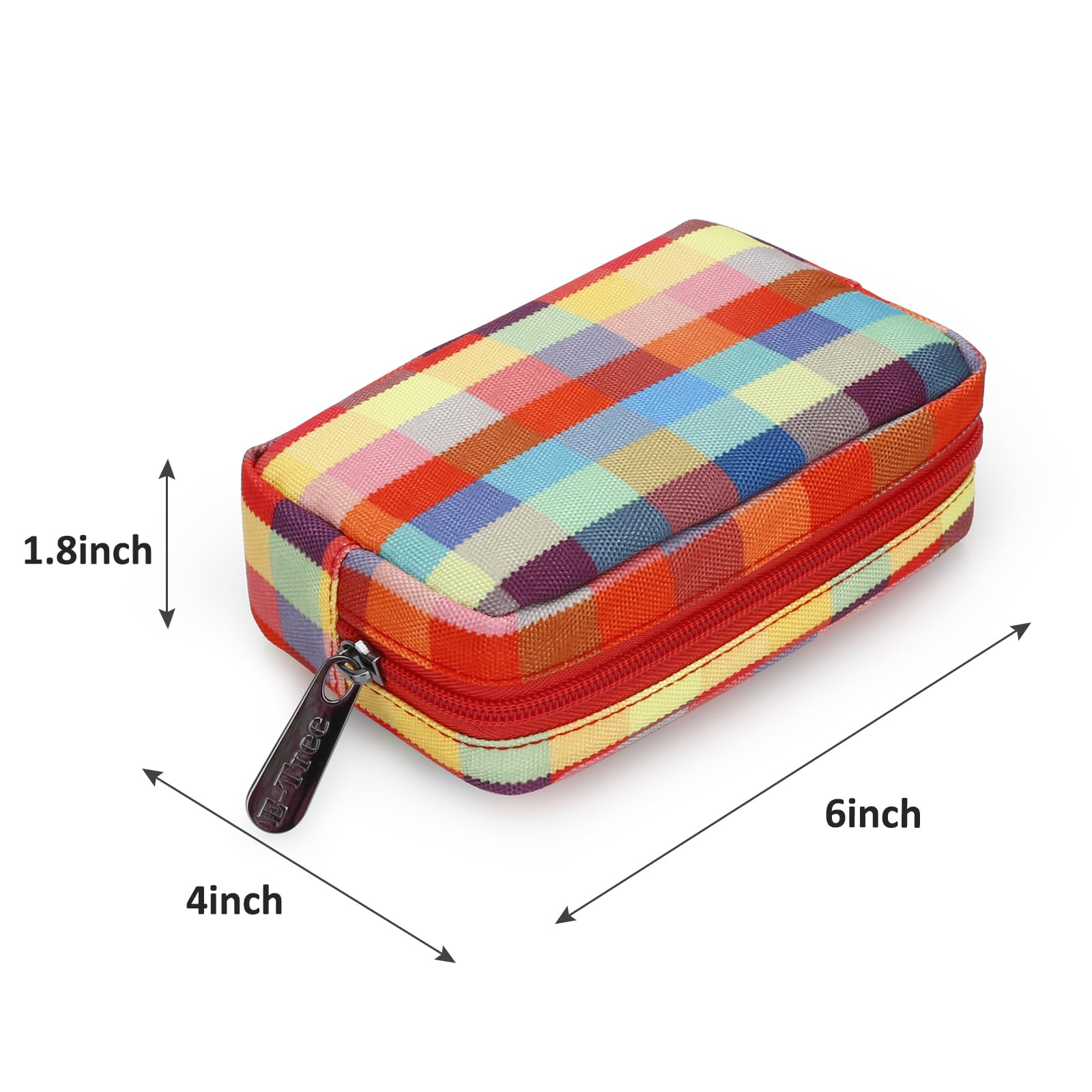 E-Tree makeup bag side view showing compact travel-ready size